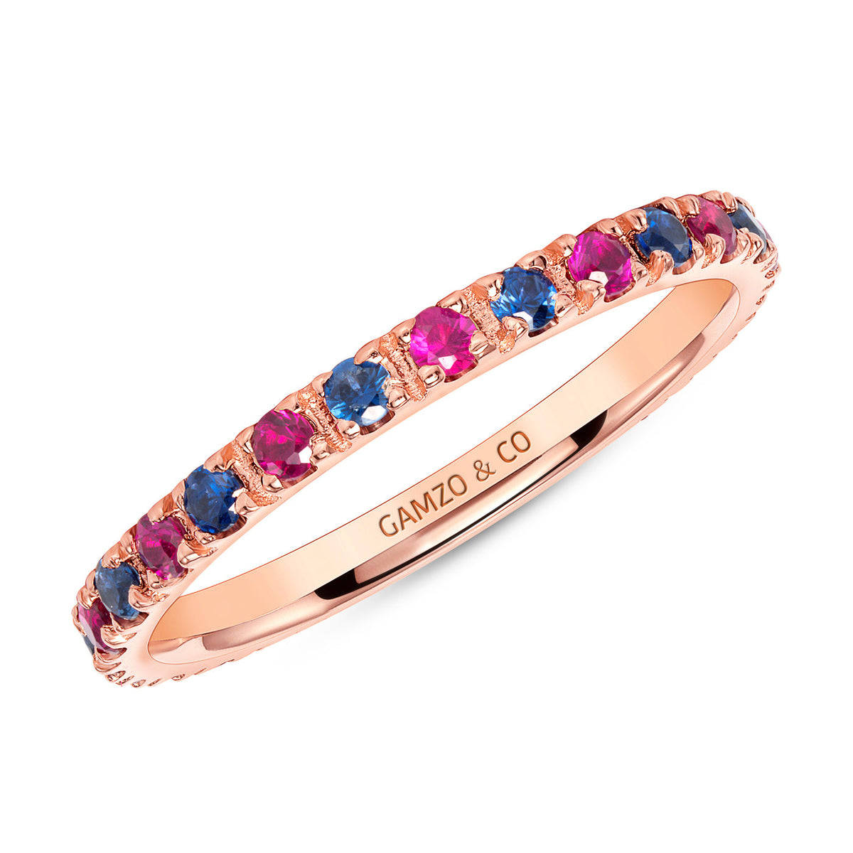 RUBY & SAPPHIRE STACKABLE ETERNITY RING