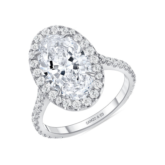 OVAL CUT NATURAL DIAMOND HALO ENGAGEMENT RING (GIA CERTIFIED
