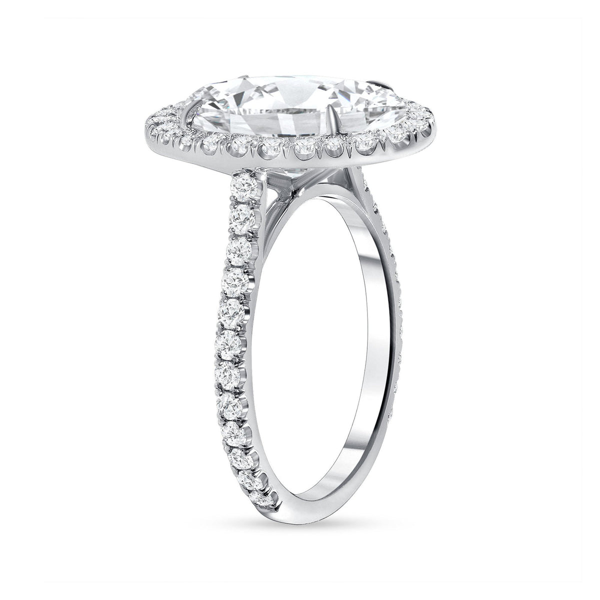 OVAL CUT NATURAL DIAMOND HALO ENGAGEMENT RING (GIA CERTIFIED
