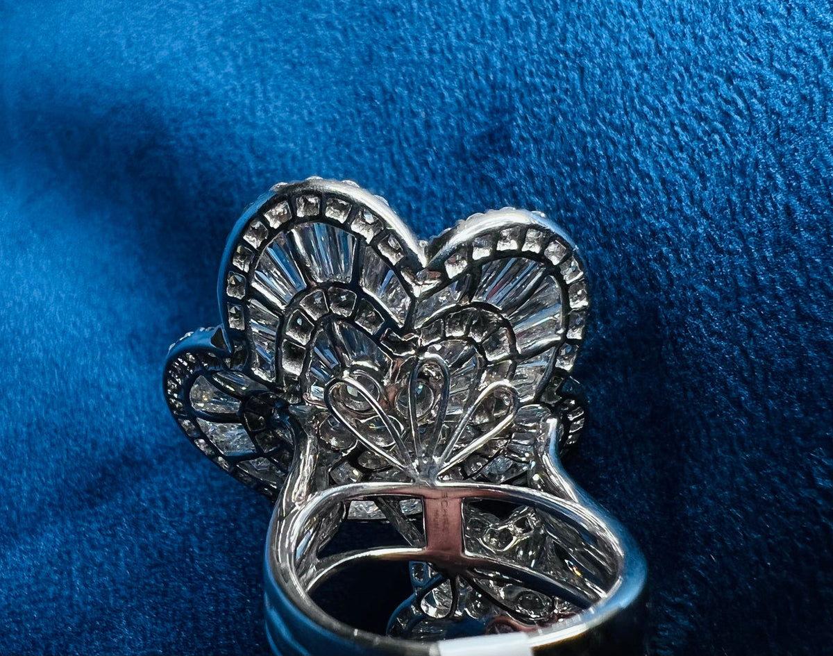 GOLD FLOWER NATURAL DIAMOND ENGAGEMENT RING, STATEMENT RING
