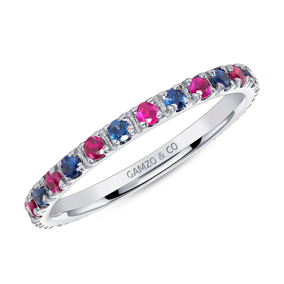RUBY & SAPPHIRE STACKABLE ETERNITY RING