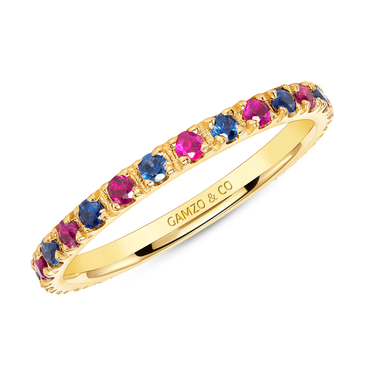 RUBY & SAPPHIRE STACKABLE ETERNITY RING