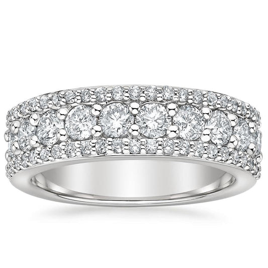 HALF-WAY NATURAL DIAMOND ETERNITY RING, WEDDING BAND