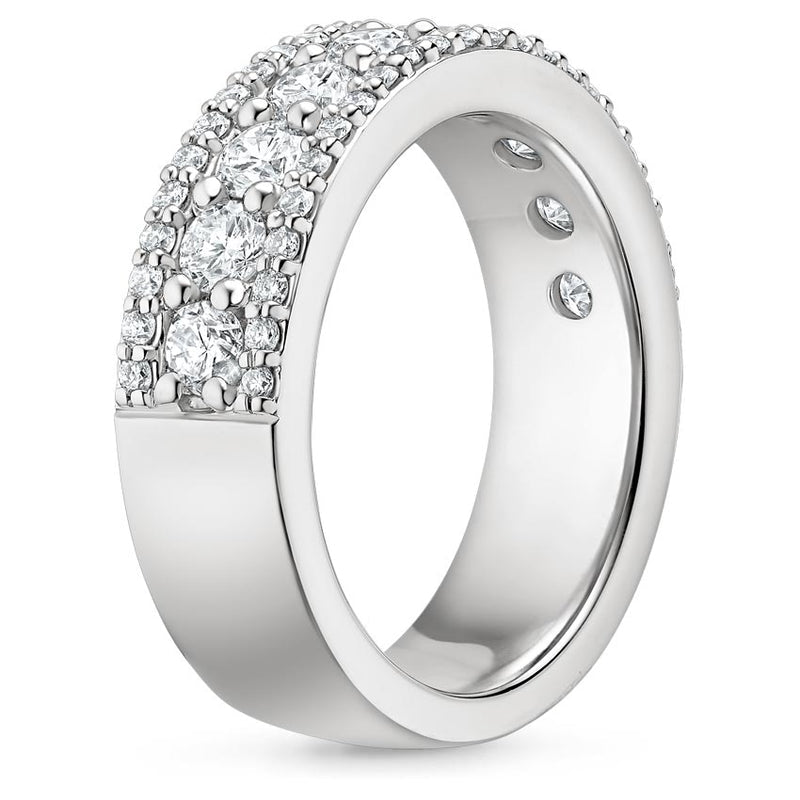 HALF-WAY NATURAL DIAMOND ETERNITY RING, WEDDING BAND