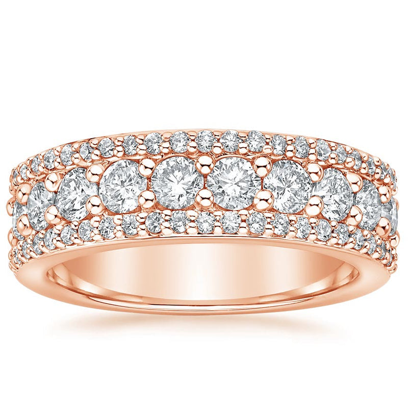 HALF-WAY NATURAL DIAMOND ETERNITY RING, WEDDING BAND