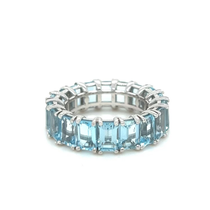 TOPAZ ETERNITY BAND. GEMSTONE RING