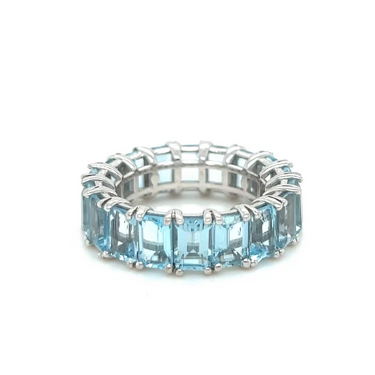 TOPAZ ETERNITY BAND. GEMSTONE RING