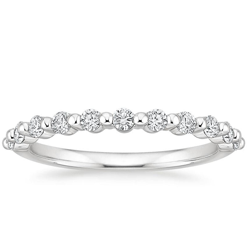 ROUND CUT NATURAL DIAMOND FLOATING ETERNITY BAND, HALF-WAY DIAMOND RING