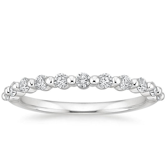 ROUND CUT NATURAL DIAMOND FLOATING ETERNITY BAND, HALF-WAY DIAMOND RING
