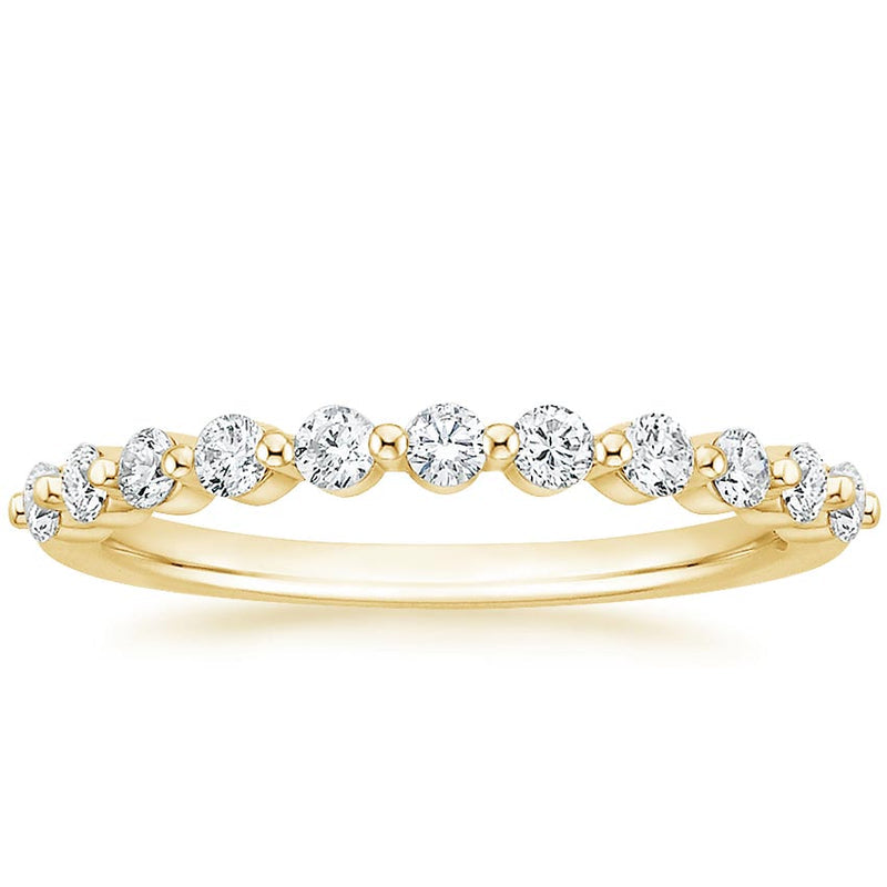 ROUND CUT NATURAL DIAMOND FLOATING ETERNITY BAND, HALF-WAY DIAMOND RING