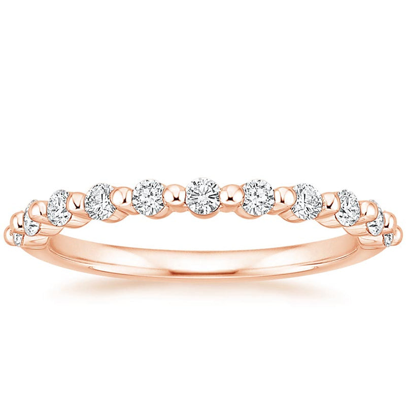 ROUND CUT NATURAL DIAMOND FLOATING ETERNITY BAND, HALF-WAY DIAMOND RING