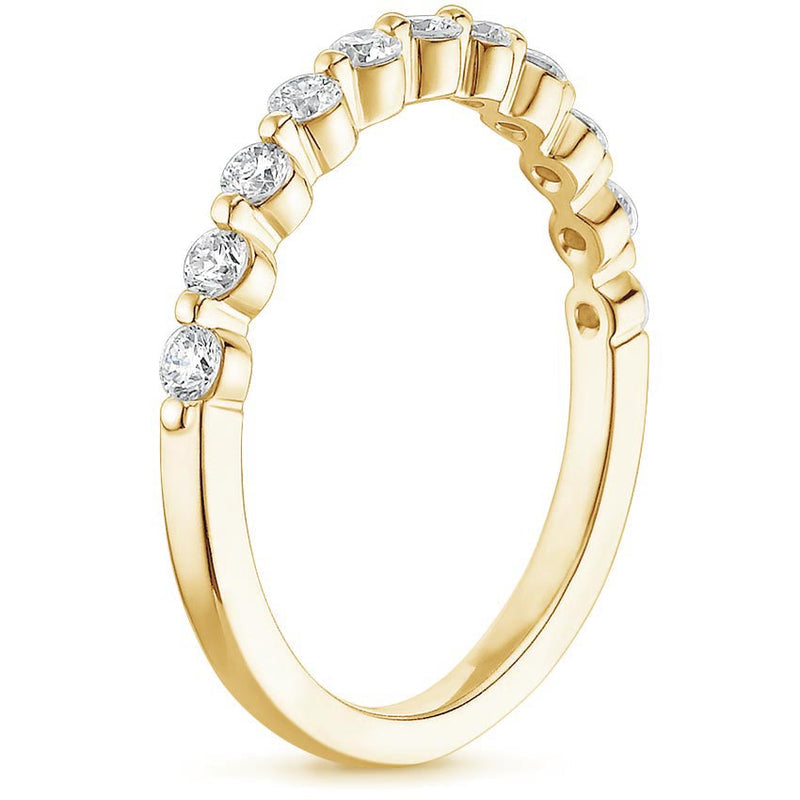 ROUND CUT NATURAL DIAMOND FLOATING ETERNITY BAND, HALF-WAY DIAMOND RING