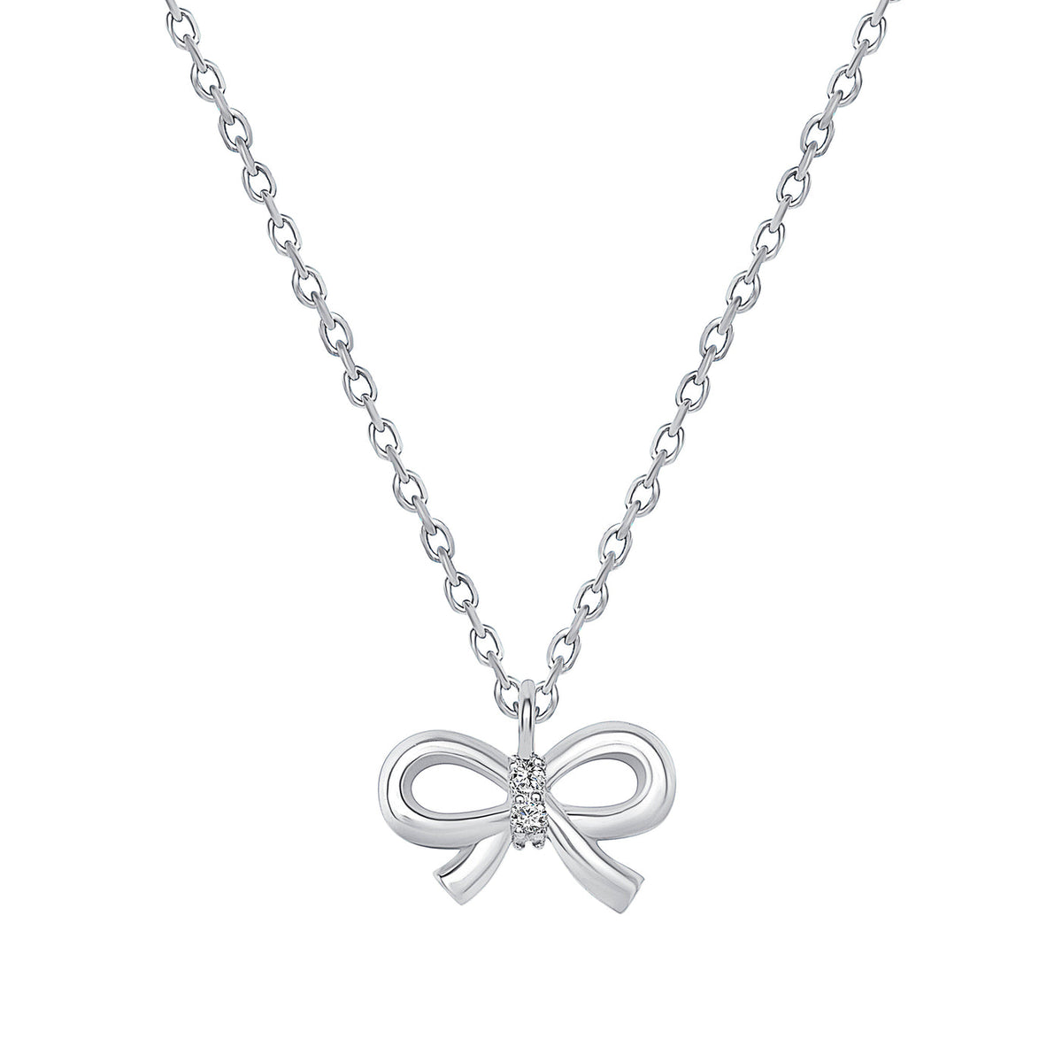 ROUND DIAMOND RIBBON PENDANT NECKLACE