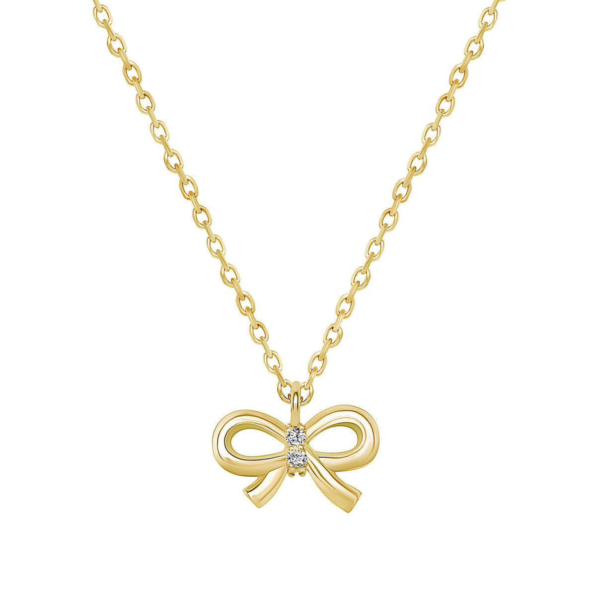 ROUND DIAMOND RIBBON PENDANT NECKLACE