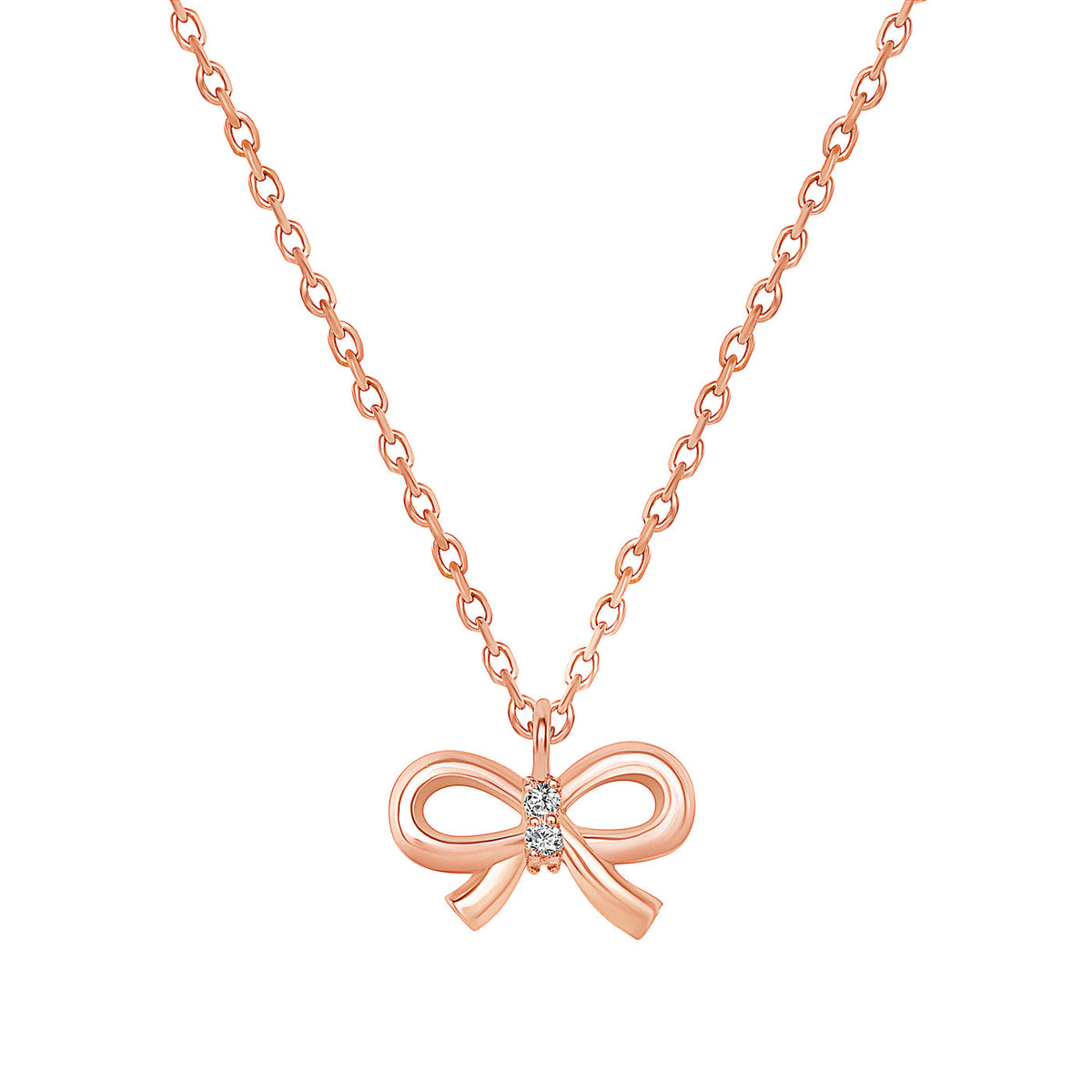ROUND DIAMOND RIBBON PENDANT NECKLACE