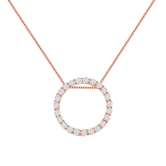 DIAMOND CIRCLE PENDANT NECKLACE