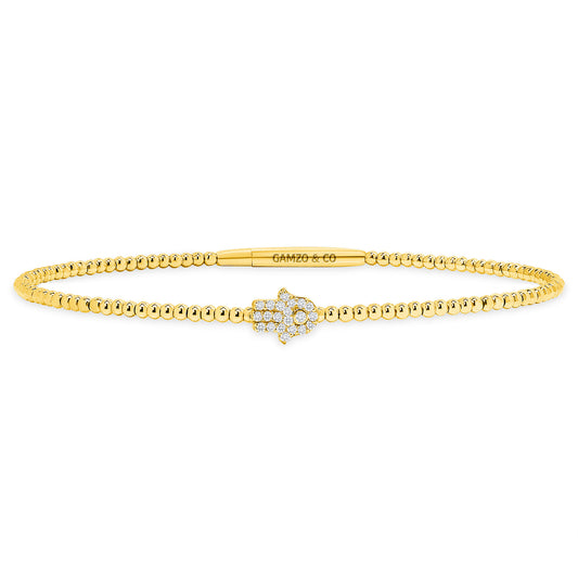NATURAL DIAMOND HAMSA BRACELET