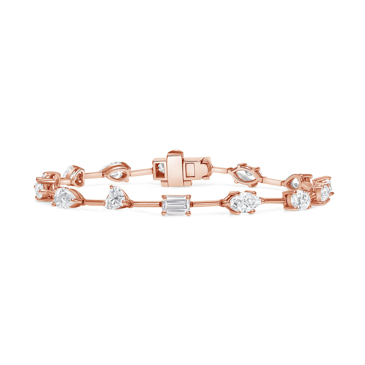 6 CARAT 18K GOLD MULTISHAPE NATURAL DIAMOND BRACELET