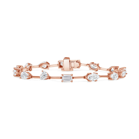 6 CARAT 18K GOLD MULTISHAPE NATURAL DIAMOND BRACELET