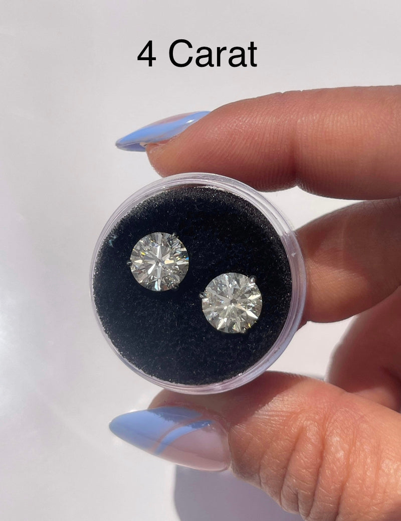 DIAMOND STUD EARRINGS - 4 PRONG SCREW BACK MARTINI SETTING