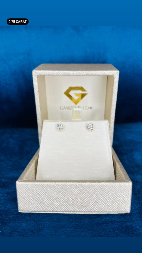 DIAMOND STUD EARRINGS - 4 PRONG SCREW BACK MARTINI SETTING