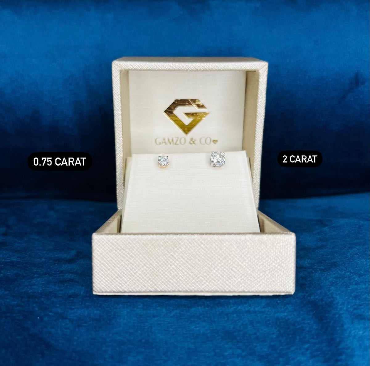 DIAMOND STUD EARRINGS - 4 PRONG SCREW BACK MARTINI SETTING