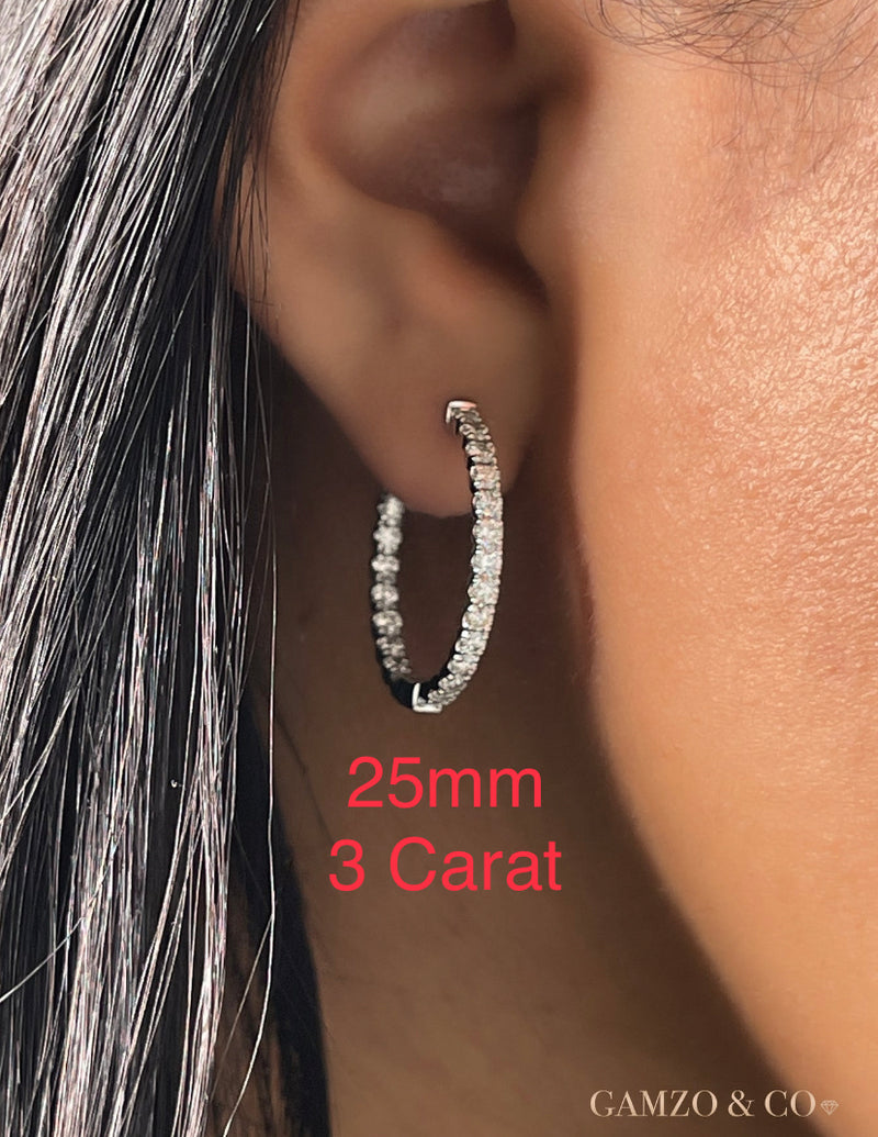 DIAMOND ETERNITY HOOP EARRINGS