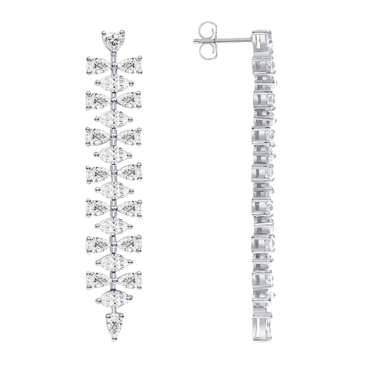 4.5 CARAT 18K GOLD MARQUISE AND PEAR SHAPED DIAMOND DROP EARRINGS