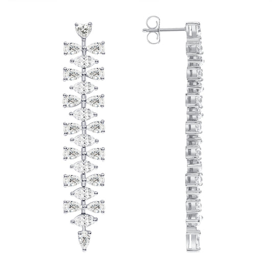 4.5 CARAT 18K GOLD MARQUISE AND PEAR SHAPED DIAMOND DROP EARRINGS