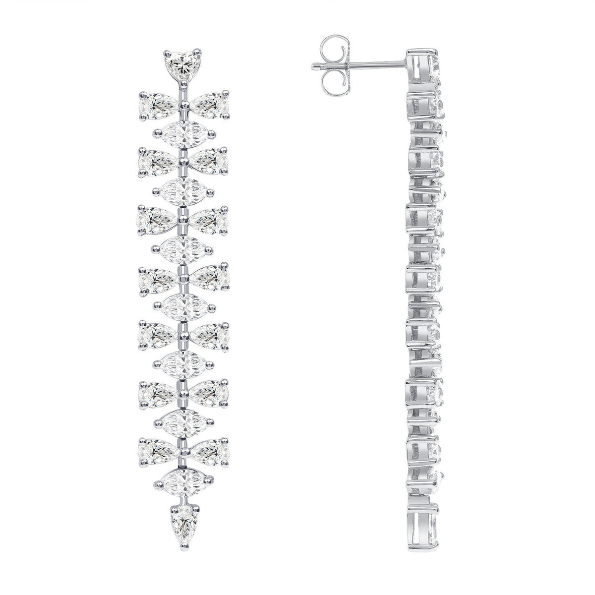4.5 CARAT 18K GOLD MARQUISE AND PEAR SHAPED LAB GROWN DIAMOND DROP EARRINGS