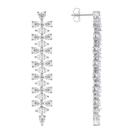 4.5 CARAT 18K GOLD MARQUISE AND PEAR SHAPED LAB GROWN DIAMOND DROP EARRINGS