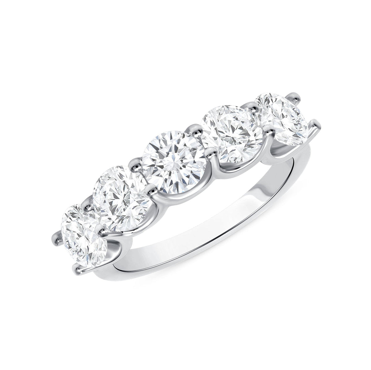 ROUND CUT LAB GROWN DIAMOND 5 STONE RING